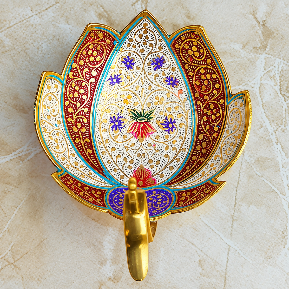 Meenakari Duck Design Brass Fruit Bowl – Handcrafted Gift & Home Décor Piece