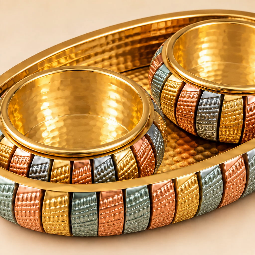 Gift Tray Bowls – Brass & Copper Gift Set