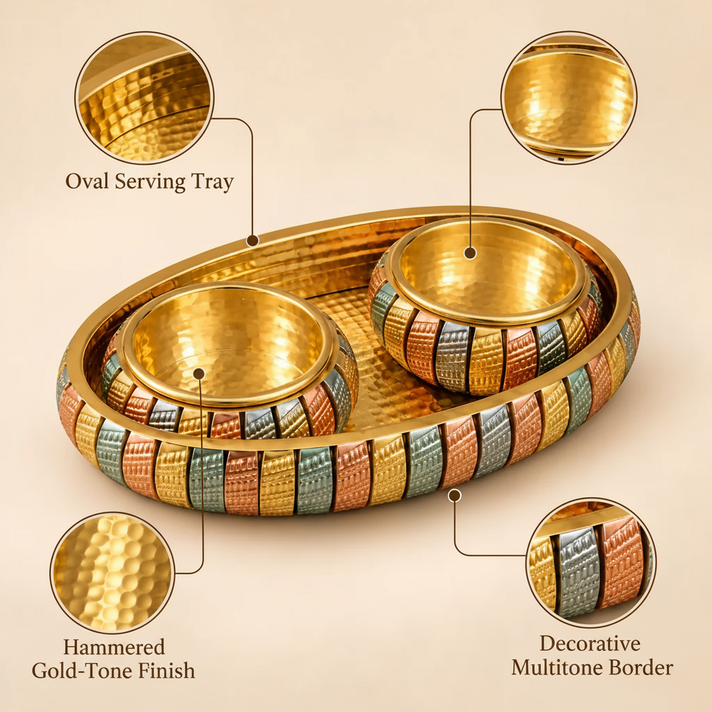 Gift Tray Bowls – Brass & Copper Gift Set