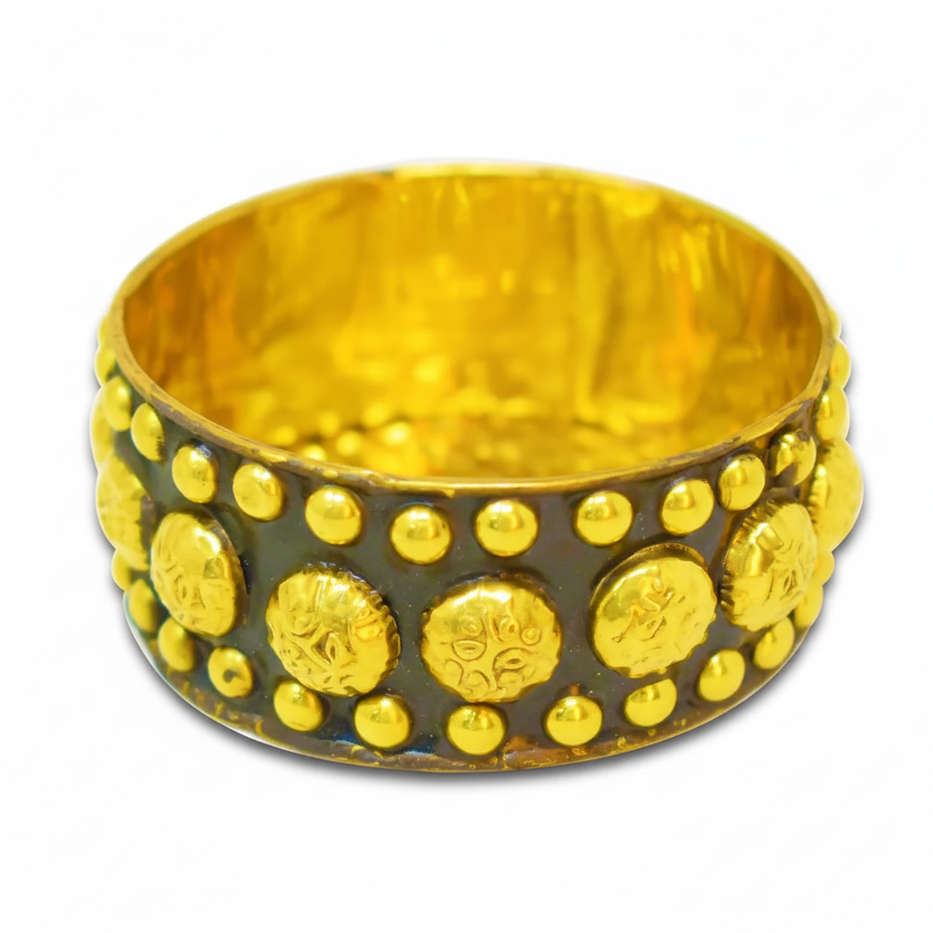 Brass Sindoor & Small Jewelry Box – Dotted Design Kumkum Dabba