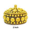 Brass Sindoor & Small Jewelry Box – Dotted Design Kumkum Dabba